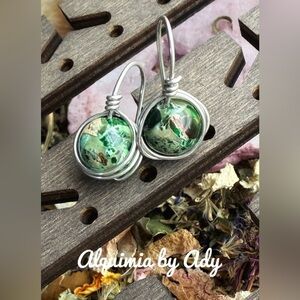 Green turquoise drops Earrings